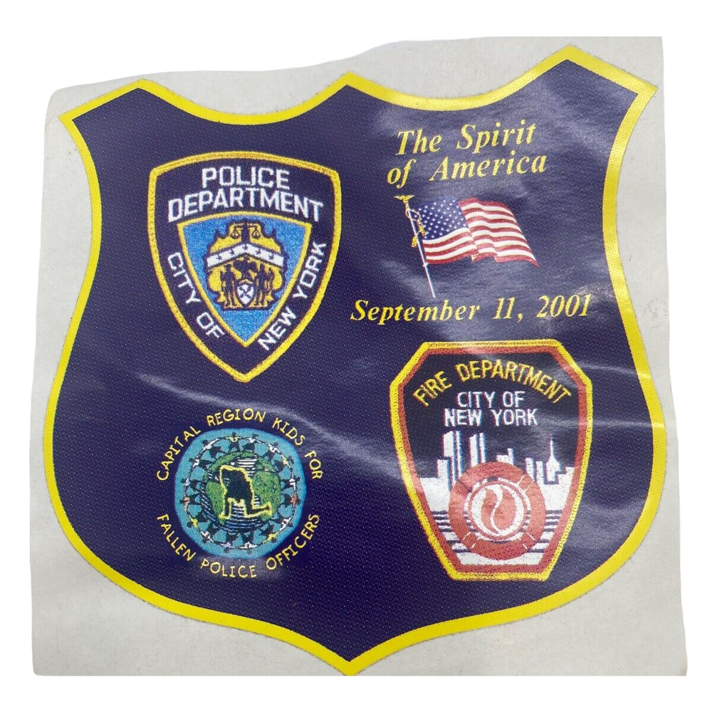 911 Tribute Sticker September 11th Decal Spirit Of America NEW YORK Police Fire